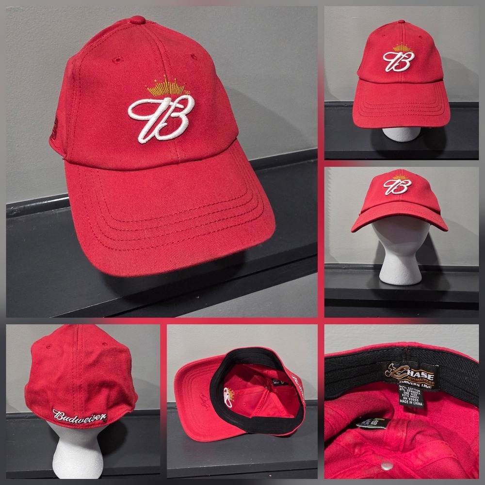 Dale Earnhardt Jr 8 Budweiser Hat Cap Mens One Size Red NASCAR Racing Chase